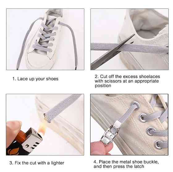 Шнурки эластичные без завязок с цельной застежкой Смела