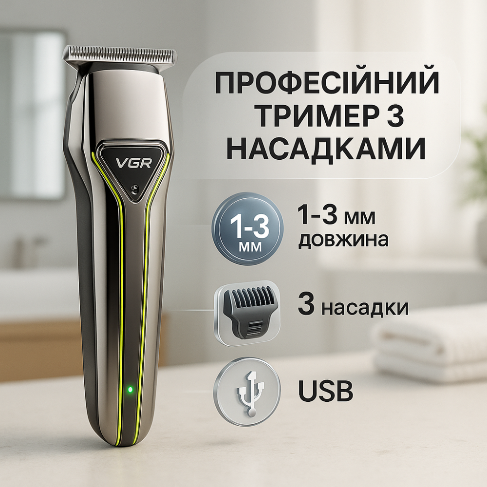 Професійна машинка для стрижки голови VGR V-008 Pro, Професійна бритва-машинка для стрижки волосся OD-87 Львів - фото 11