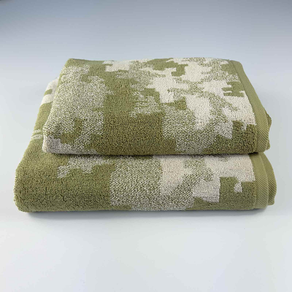 Комплект махрових рушників Піксель Військовий 2шт 50х90см, 70х140см 450г / м2 (Хакі) Суми - фото 1