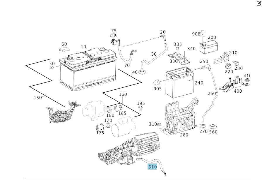 Mercedes-Benz  A1665400141 Електропровід маси на двигун ML GLE W166 C292 GL GLS X166 Одеса - фото 3