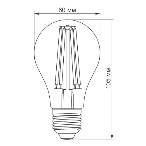 Лампа A60 7W E27 2200К 220V Filament A LED Titanum Житомир - изображение 3