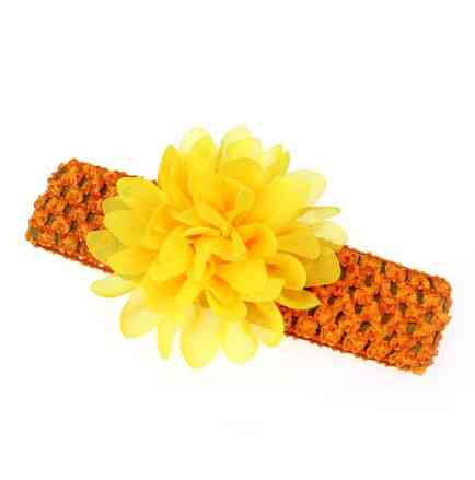 Дитяча помаранчева пов'язка на голову - окружність голови приблизно 26-50см, діаметр квітки 10см Київ