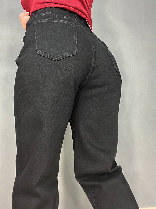 Джинси жіночі Vanver 81888 mom jeans relax comfort талія на резинці великі розміри чорні, чорний, 30, 30, 82 см, 110 см Київ - фото 18