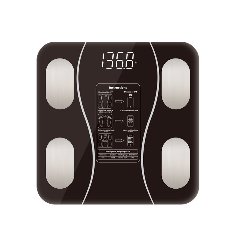 Смарт ваги електронні Sokany 26х26 см  до 180 кг з синхронізацією з телефоном чорні SK-19019B Київ - фото 1