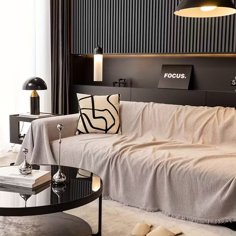 Плед покривало на диван або ліжко, чохол накидка 180х230 см для м'яких меблів світло-сірий Кам'янець-Подільський - фото 2