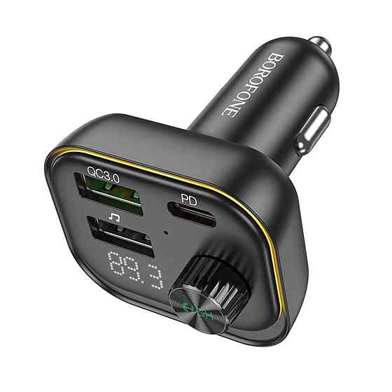 АЗП з FM-модулятором BOROFONE BC54 Acertar PD30W+QC3.0 car BT FM transmitter 18W Black (6941991109850) Київ