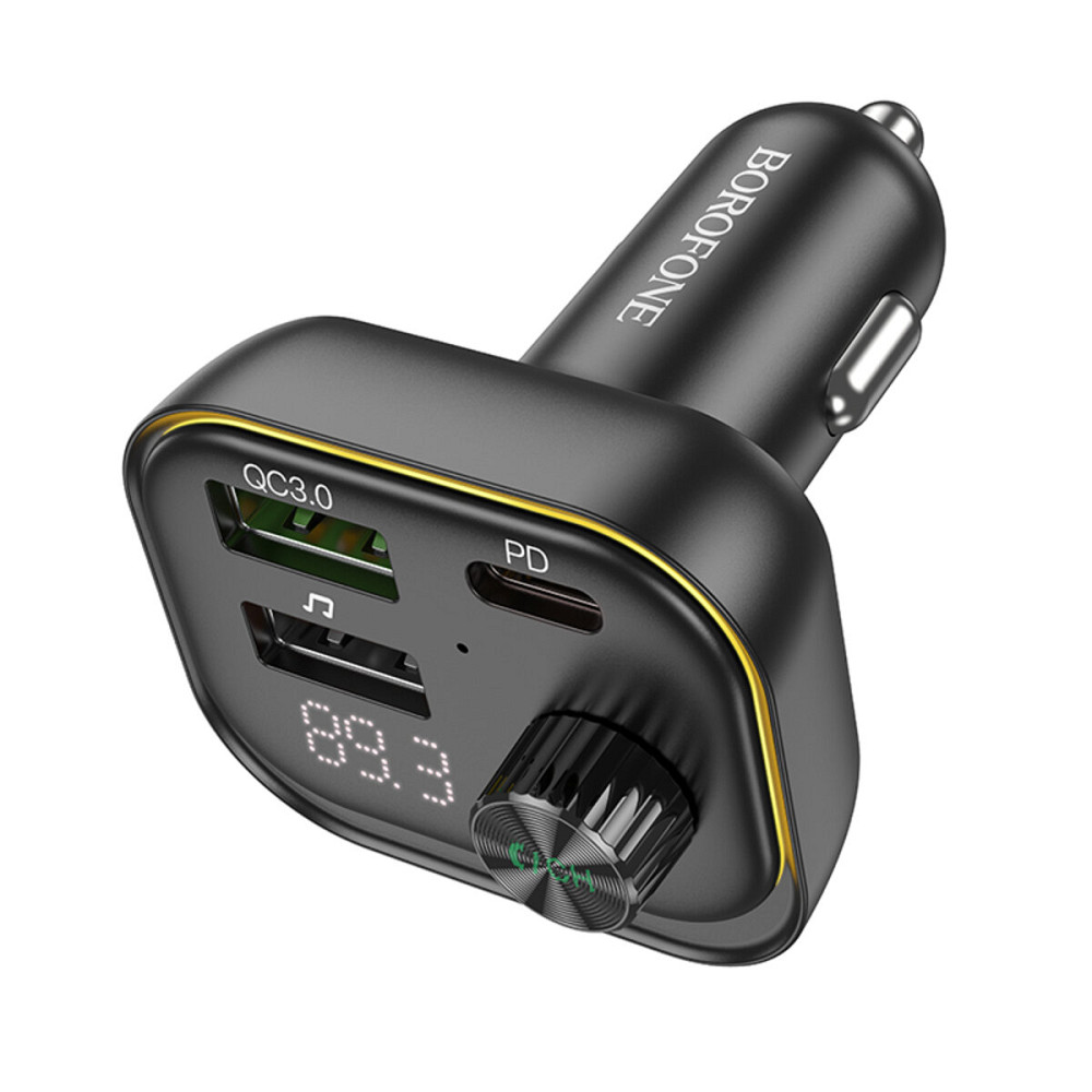 АЗП з FM-модулятором BOROFONE BC54 Acertar PD30W+QC3.0 car BT FM transmitter 18W Black (6941991109850) Київ - фото 2