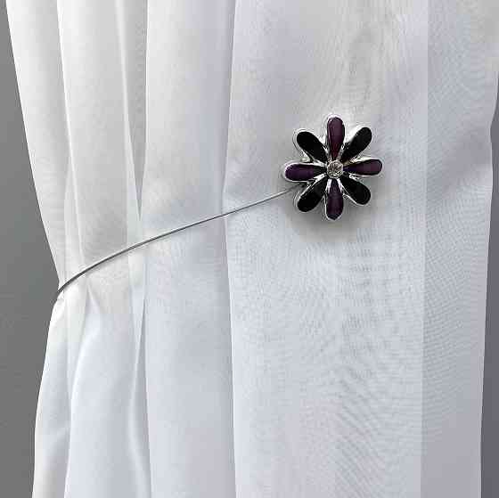 Магніти для штор та гардин "Квітка" набір 2 шт Чорний з фіолетовим (81-250) Київ