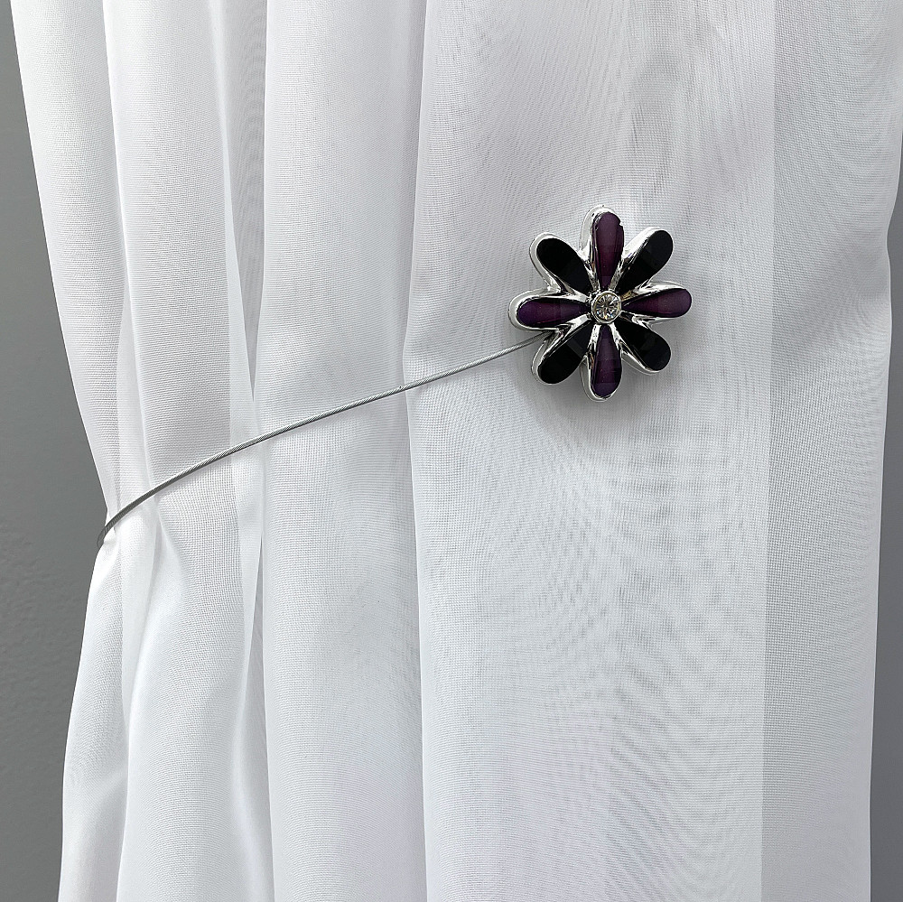 Магніти для штор та гардин "Квітка" набір 2 шт Чорний з фіолетовим (81-250) Київ - фото 3