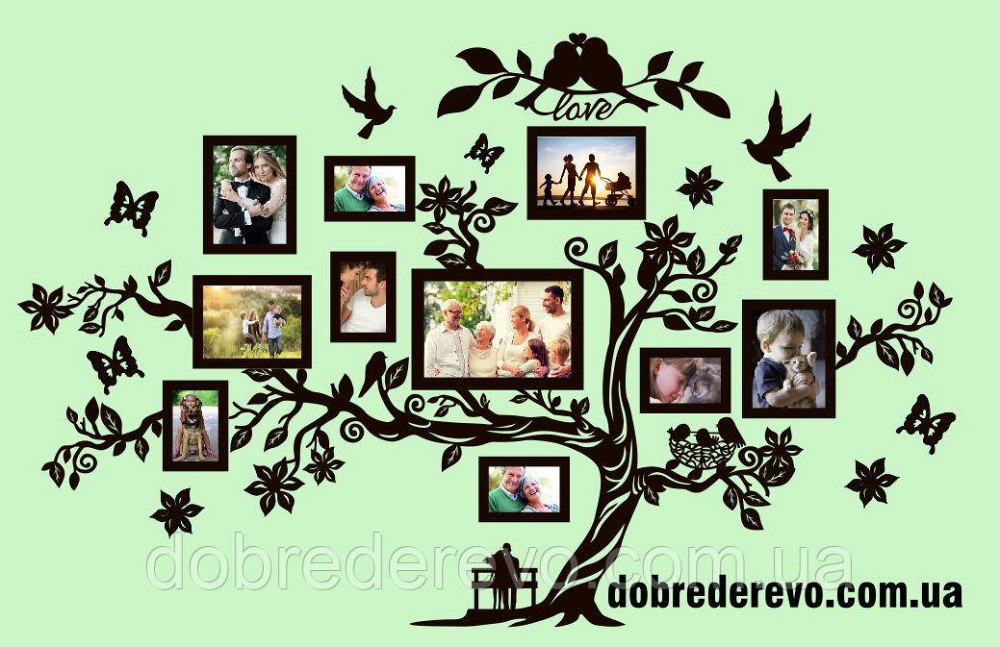 Семейное дерево Love  на 11 фото рамок, Родовое дерево Love Вижница - изображение 2