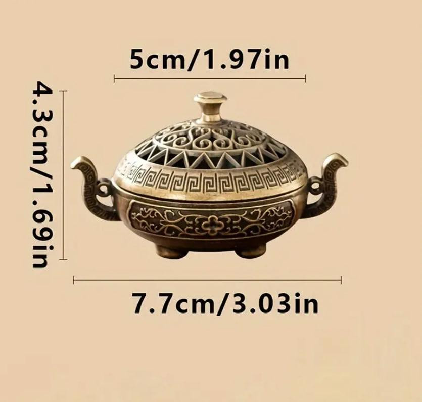 Непальская латунная ароматическая горелка, изящный держатель для благовоний. Мини-курильница 7.7см. Киев - изображение 2