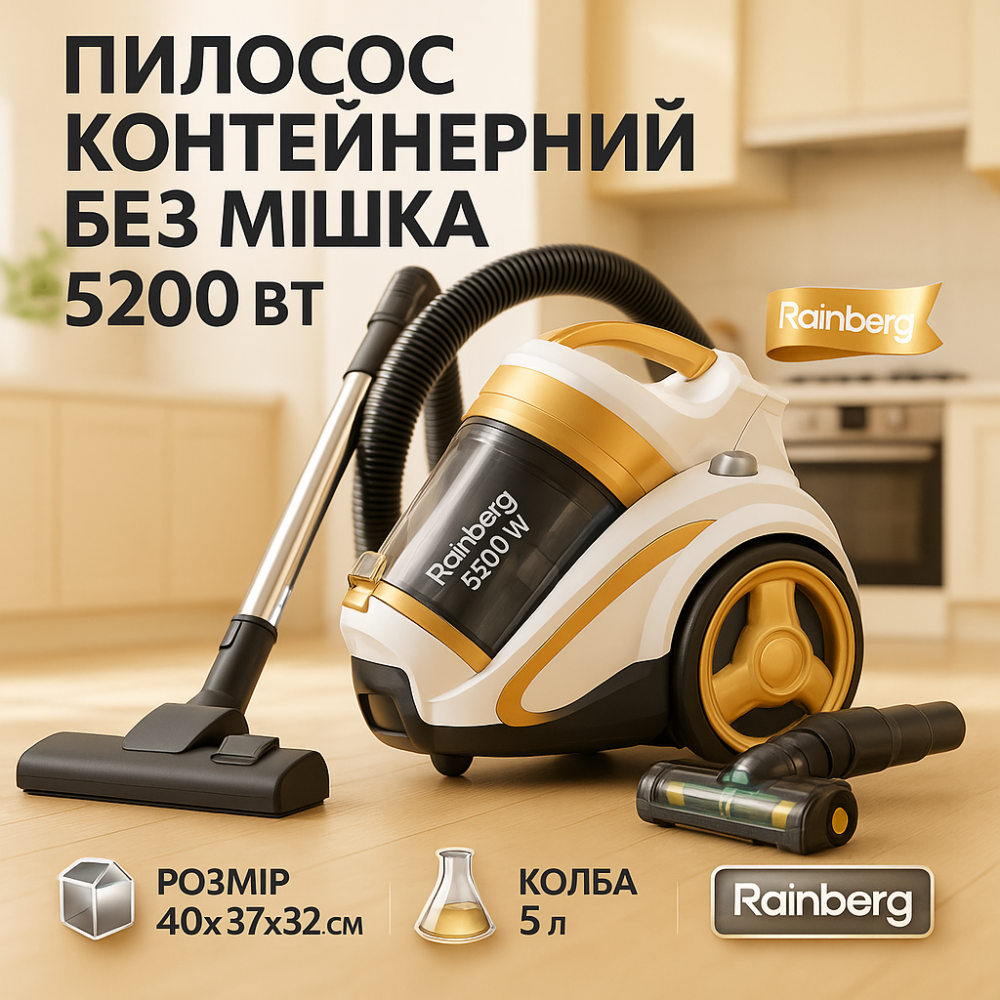 Циклонный пылесос для уборки, Пылесос контейнерный лучший Мощный с колбой для уборки RA-49 Львов - изображение 14