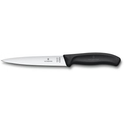 Кухонний ніж Victorinox SwissClassic Filleting Flex 16 см Black (6.8713.16B) Вінниця - фото 1