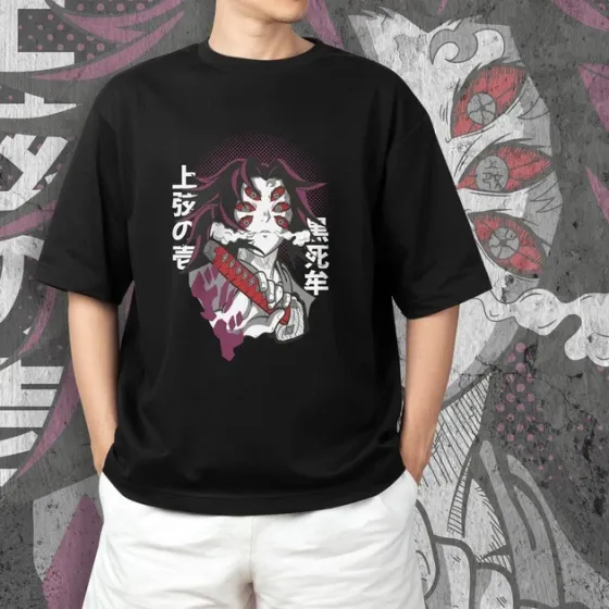 Футболка для подростка мальчика с принтом Клинок, рассекающий демонов Кокушибо Размер 160 Anime10401 Днепр