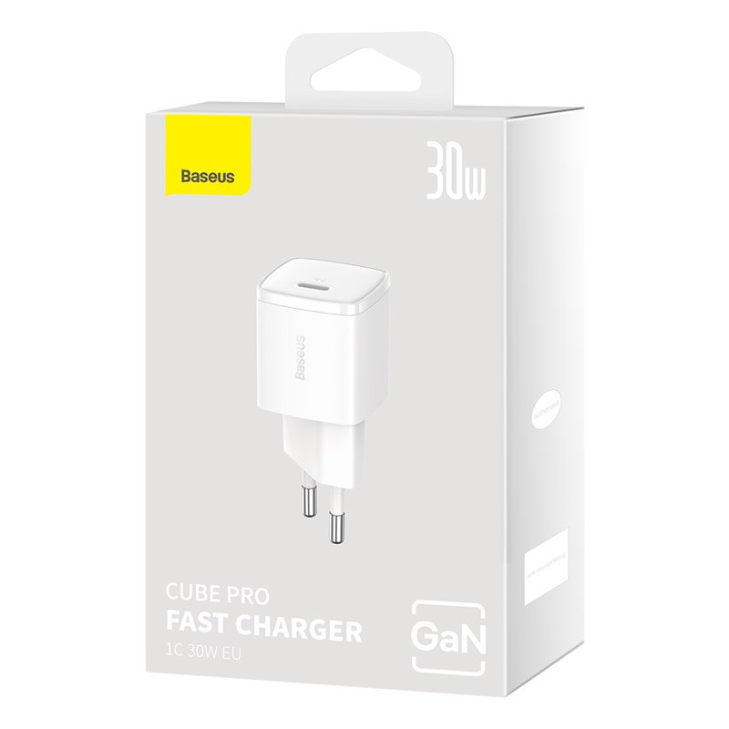 Мережевий зарядний пристрій Baseus Cube Pro Fast Charger 1C 30W EU White Київ - фото 6