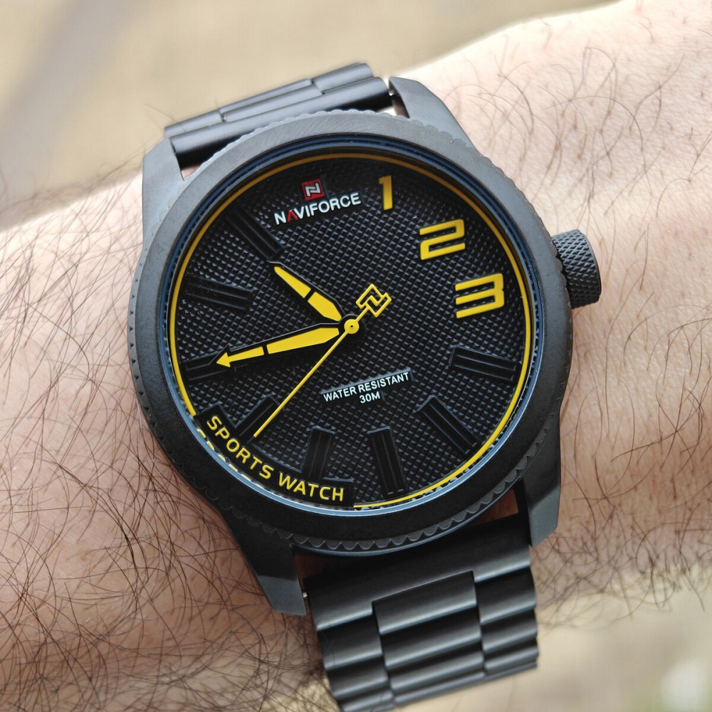 Годинник чоловічий наручний Naviforce Kvantum Black Steel (2 ремінці) Київ - фото 16