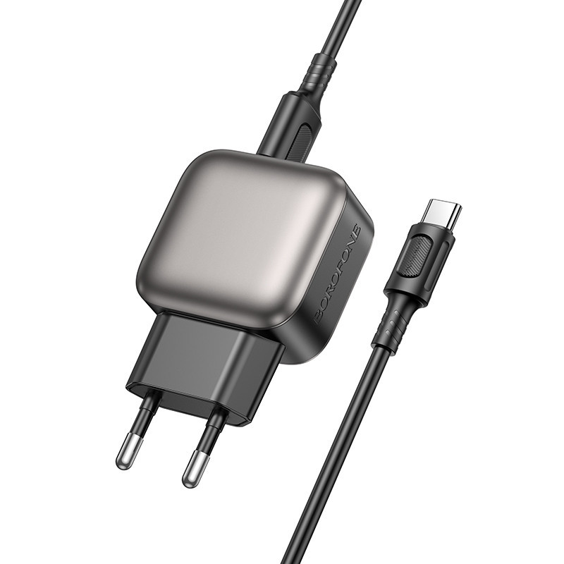 Мережевий зарядний пристрій BOROFONE BAS51A Absolute dual-port charger set(Type-C) Black Київ - фото 4