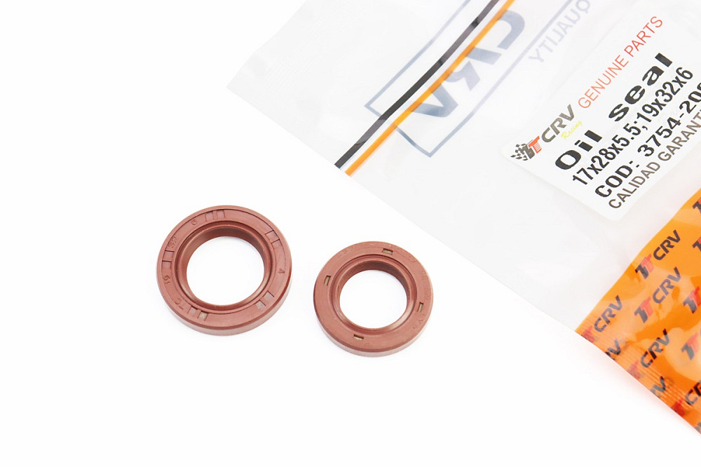 Сальники к-кт 2шт (19x32x6; 17x28x5,5) колінвала, Yamaha JOG SA-36J/39J, коричневі, від 10шт -20% Киев - изображение 1