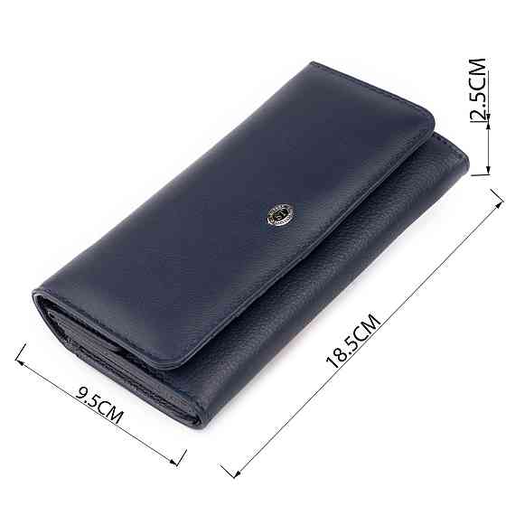 Кошелек кожаный в два сложения женский ST Leather 19291 Синий Киев