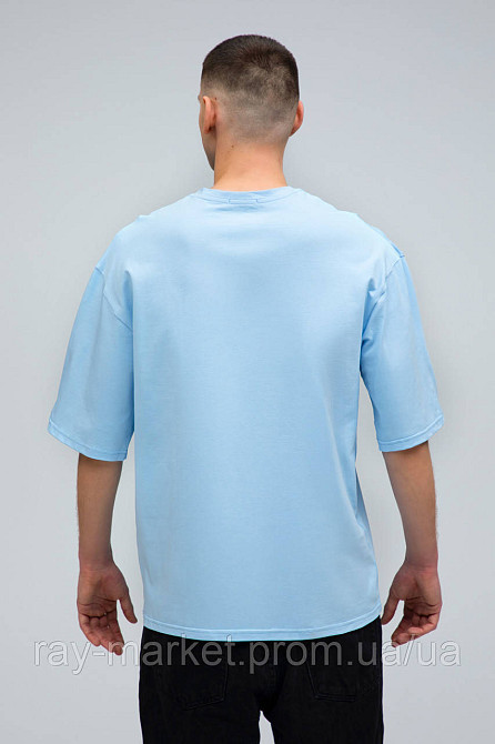 Футболка оверсайз RAY OVERSIZE чоловіча блакитна (U0104M-Sky Blue) Київ - фото 3