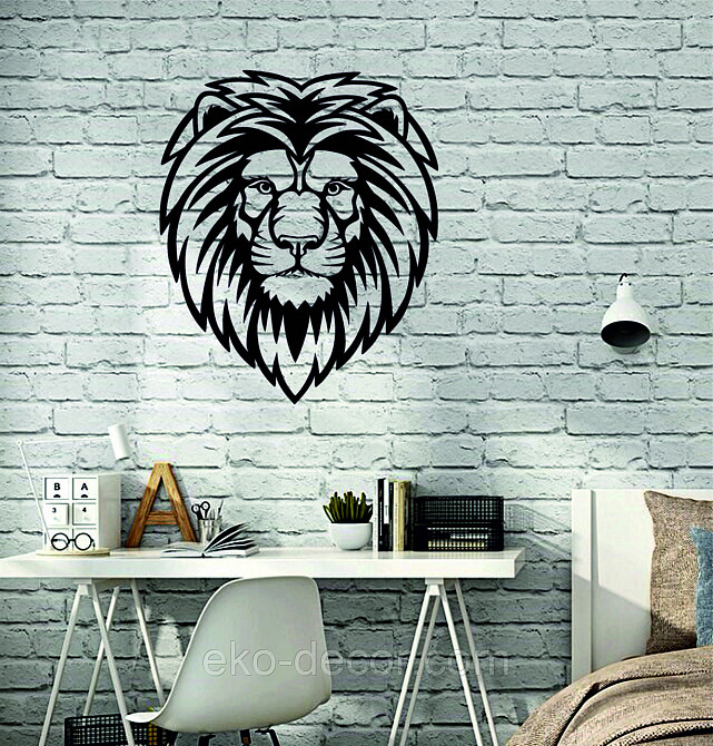 Декоративное настенное Панно «Лев» Декор на стену 90*76 см, Черный Киев - изображение 5