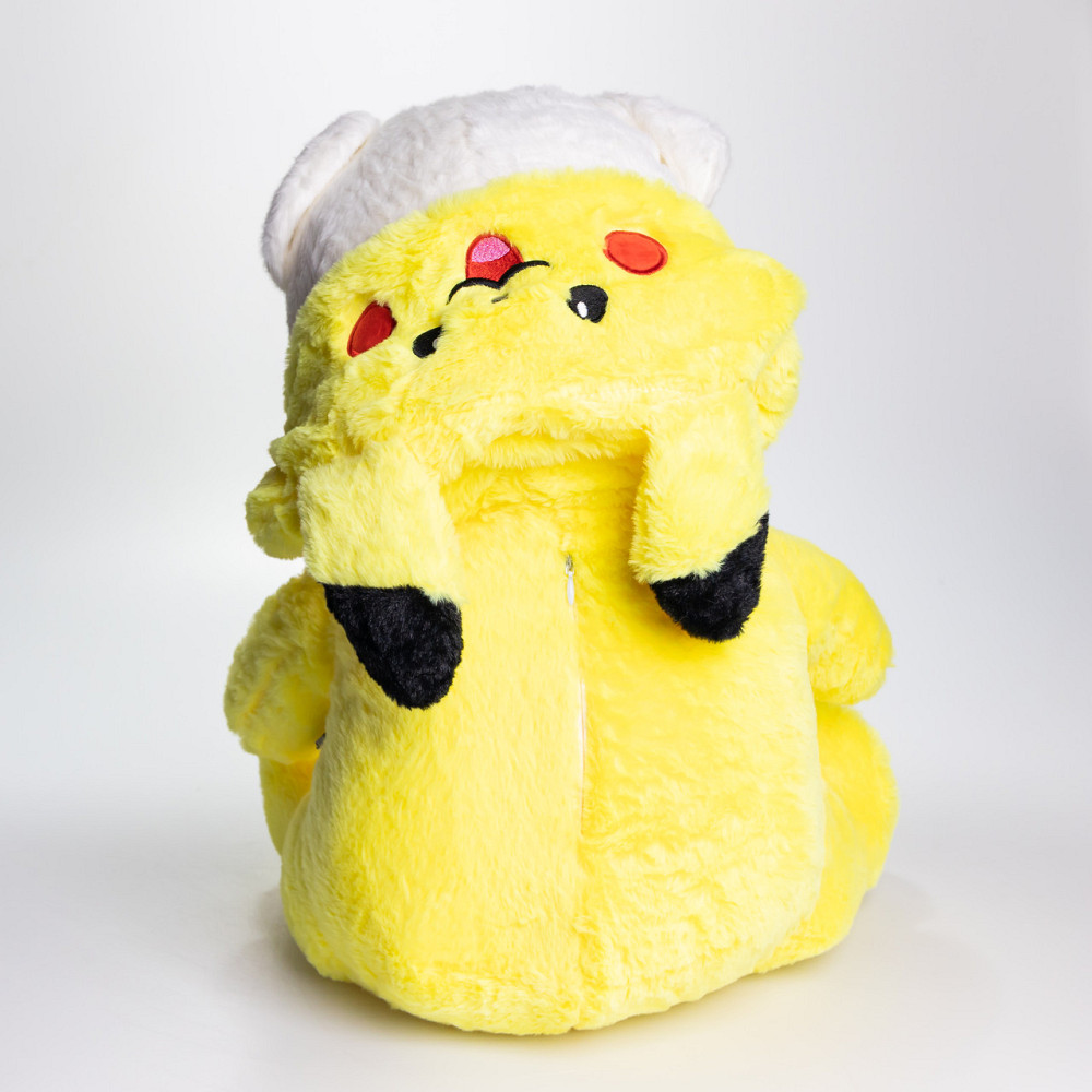 М'яка іграшка-плед, подушка 3 в 1 Ведмедик Тедді в костюмі Пікачу плед в іграшці 40×35×15 (см) дитячий плед іграшка Жовтий 520-2Y Коломыя - изображение 3