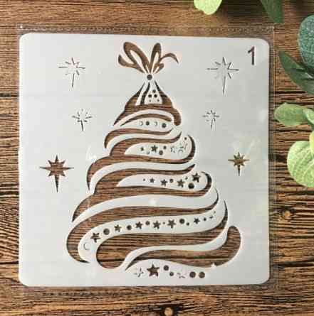 Новогодний трафарет Ёлочка 13 на 13 см серый Киев