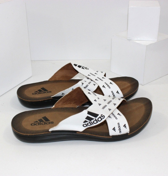 Мужские Шлёпанцы Тапочки Adidas Сланцы Белые Адидас ( размеры: 40,41,42,43,44,45) Днепр - изображение 7