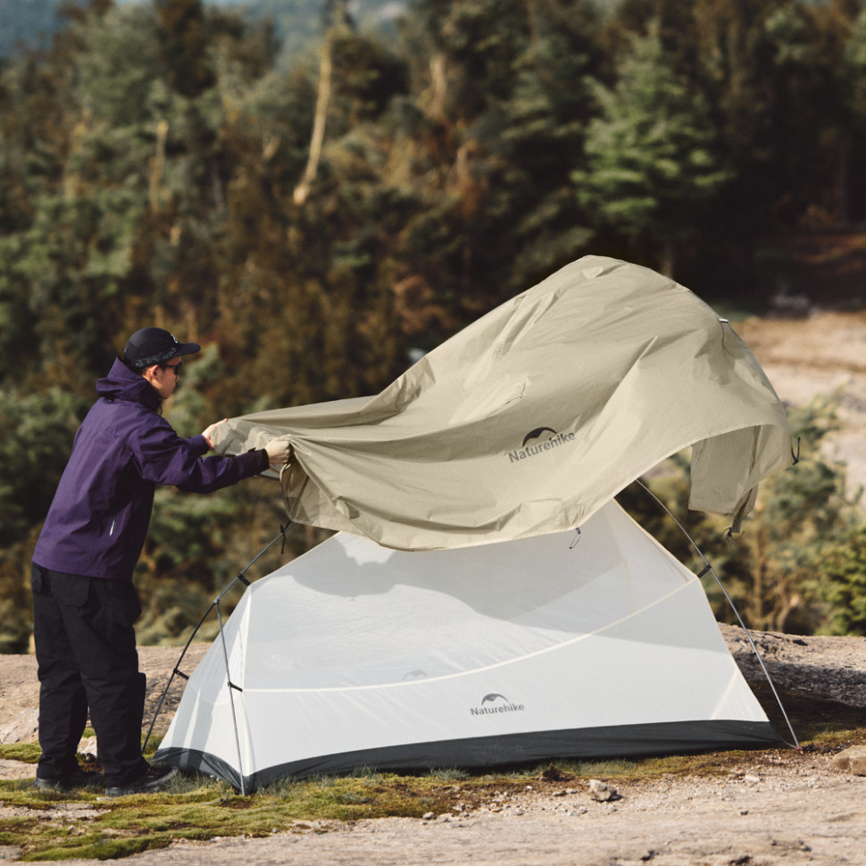 Намет надлегкий одномісний Naturehike Cloud Up Base 1 Tent Pro CNK2350WS020, пісочний Київ - фото 8