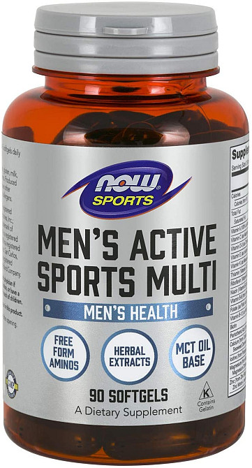 Мультивитамины для мужчин Now Mens Active Sports Multi 90 softgels Луцк - изображение 1