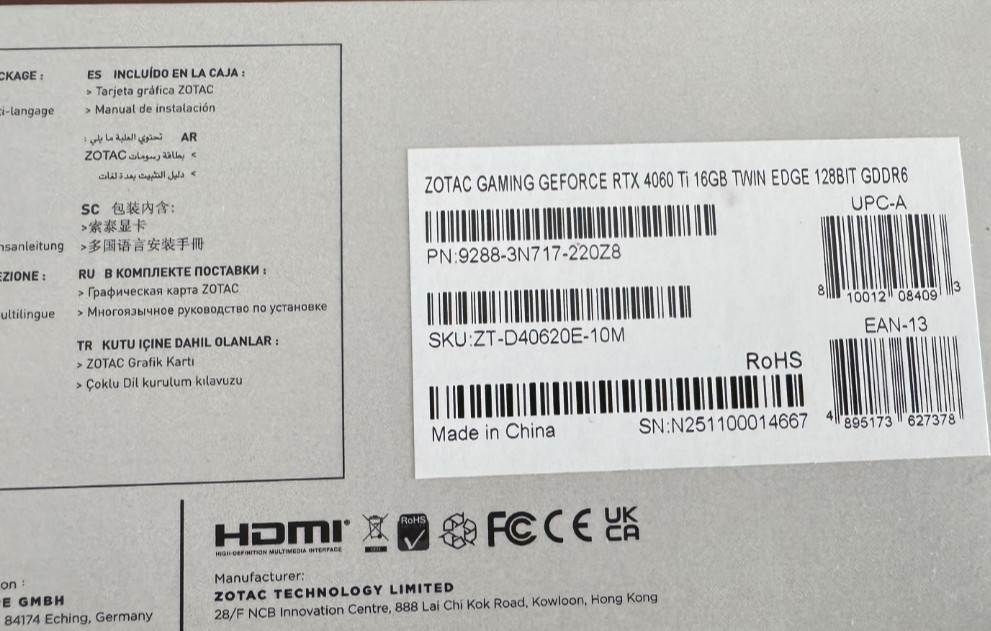 Видеокарта Нові Zotac Rtx 4060ti 16 gb Київ - фото 1