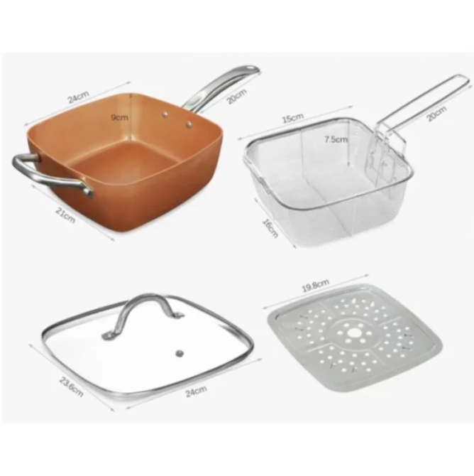 Сковорода-фритюрница UNIQUE UN-5251 24см 4 предмета 6859 Одесса - изображение 3