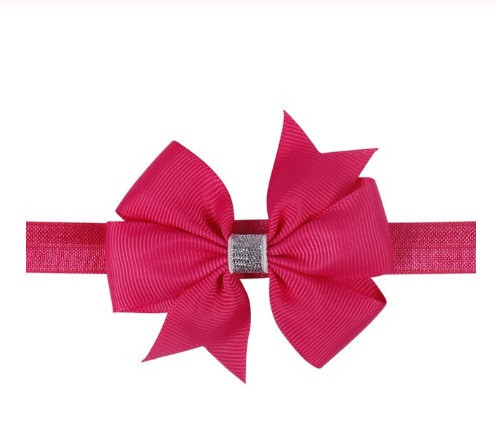 Дитяча малинова пов'язка для дівчинки - окружність 34-50см, розмір квітки 8,5 см Київ - фото 1