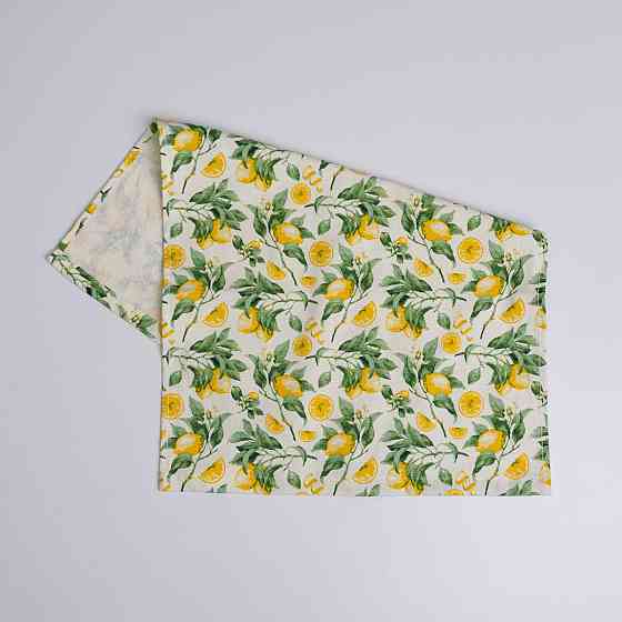 Махровое кухонное полотенце Лимоны 40х60 см 300г/м2 GM Textile (Салатный) Сумы