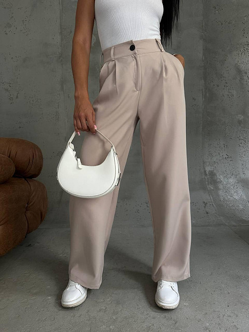 Жіночі базові брюки-палаццо костюмка Одеса - фото 9