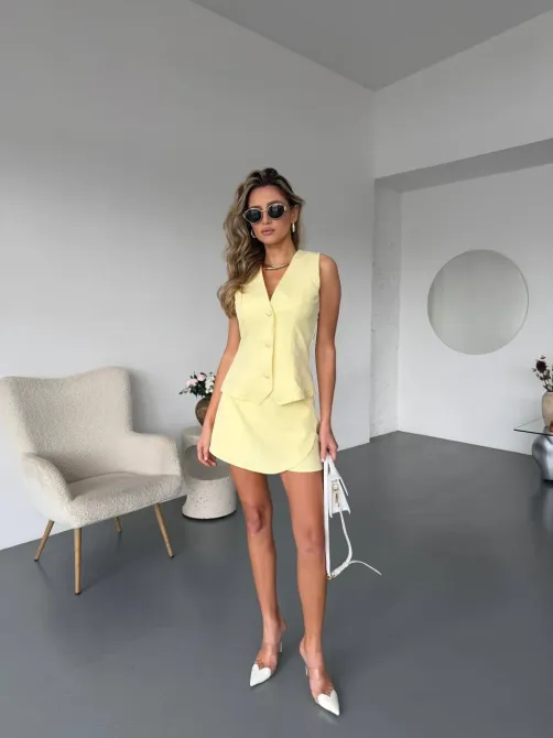Жіночий костюм жилет + шорти — стильний літній комплект Одеса - фото 19