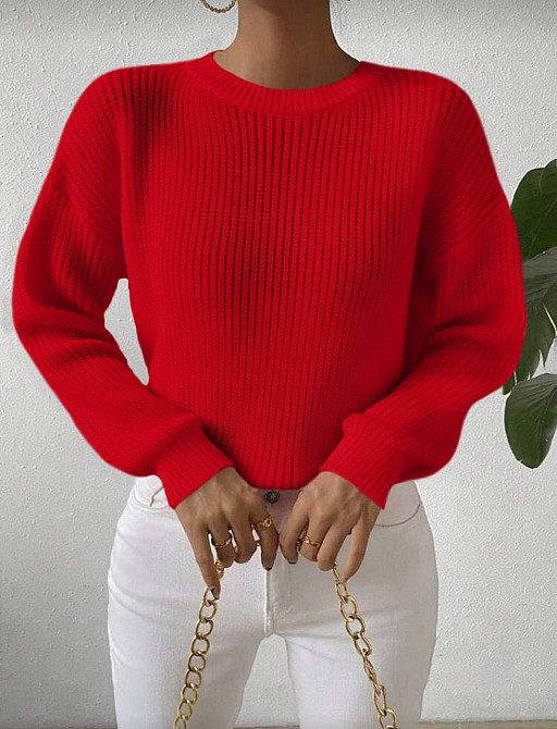 Женский теплый оверсайз свитер Акрил+шерсть Красный Одесса - изображение 1