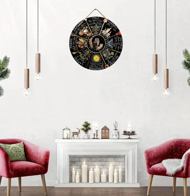 Викканский календарь, Деревянный знак Колеса Года, Языческий календарь, Викка, Ведьмовский декор на  Киев - изображение 2