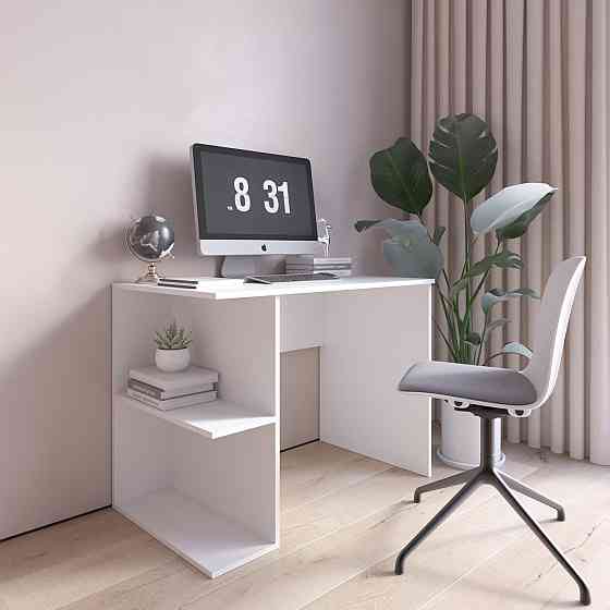 Комп’ютерний стіл VAYS D-7, письмовий, з полицями ліворуч, ЛДСП, 100×60×76 см - для дому, офісу, навчання Львів