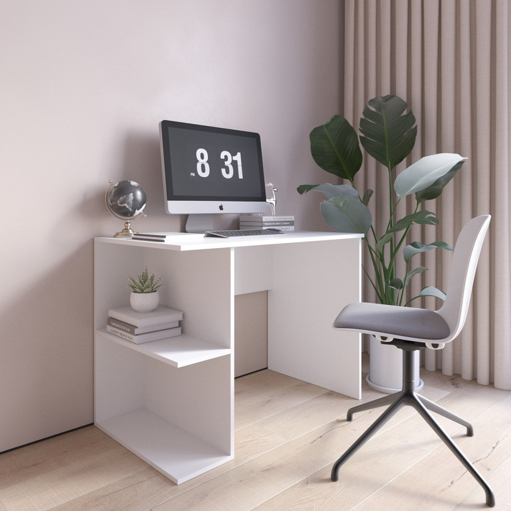 Комп’ютерний стіл VAYS D-7, письмовий, з полицями ліворуч, ЛДСП, 100×60×76 см - для дому, офісу, навчання Львів - фото 3