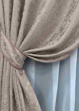 Комплект готовых штор VR-Textil Лен мрамор Pavliani VO № 1715ш светло-пудровый 200х270 см 2 шт (32-433) Киев