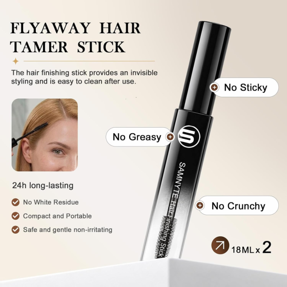 Samnyte Hair Finishing Stick 2×18 мл, стик-гель для волос, 12 ч фиксации, против пушистости, baby hair, без жирности Киев