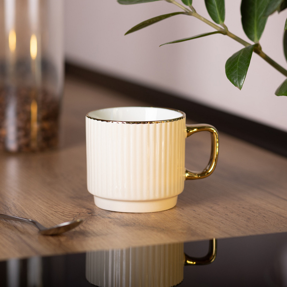 Фарфоровая чашка с золотым ободком и ручкой 300 мл Киев - изображение 5