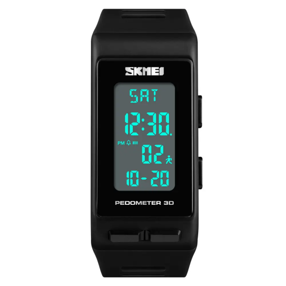 Часы наручные спортивные Skmei 1363 3D Pedometer Черный Киев