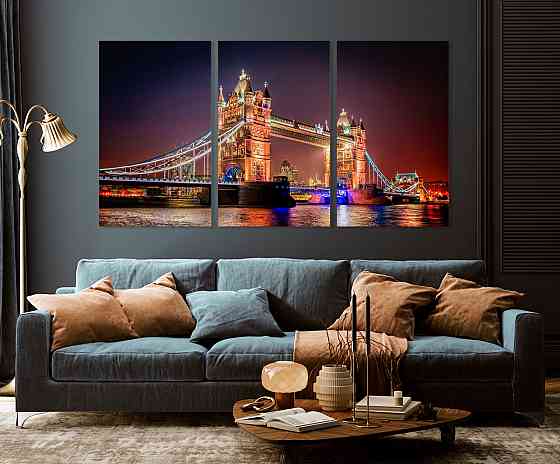 Модульная картина в гостиную / спальню  Лондон   ART-257_3A 70х130 см Киев
