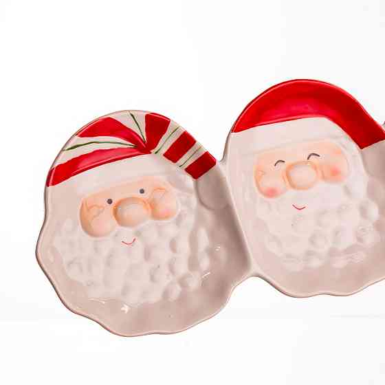 Блюдо сервірувальне новорічне для закусок Santa Claus 33.5×12.5 (см) з порцеляни CR-1-33 Коломыя
