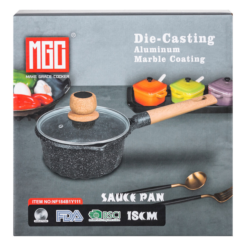 Сотейник з антипригарним покриттям 2,9 л з товстим дном Ø 18 см MGC HP-4-431CO Київ - фото 7