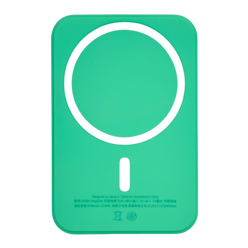 Павербанк 5000мАч для смартфона з бездротовою магнітною зарядкою, бездротовий Power Bank для iPhone магсейф Green Кам'янець-Подільський - фото 1