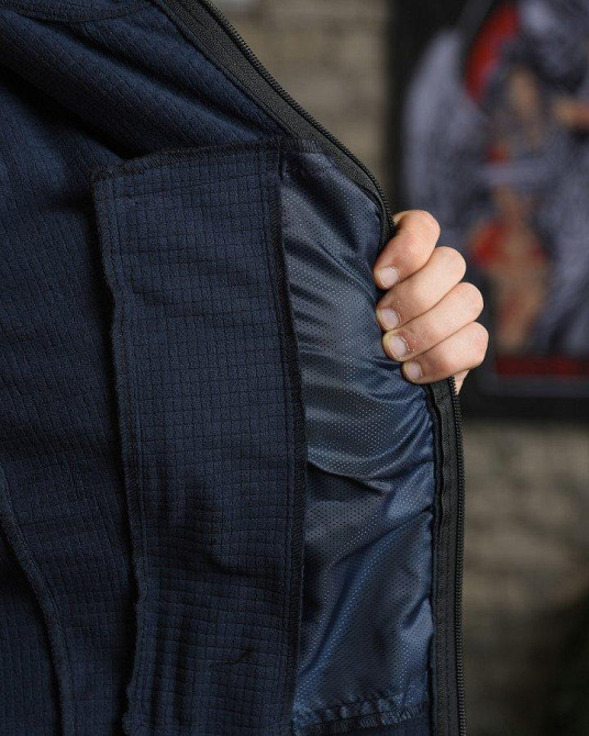 Тактическая куртка мужская ДСНС софтшел водоотталкивающяя ткань синяя - Одесса - изображение 3