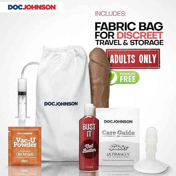 Фалоімітатор, що кінчає Doc Johnson The Realistic Cock ULTRASKYN - Squirting 9,5 Inch Caramel Sex Aura Київ